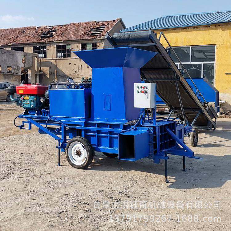 麦糠秸秆打包装袋机青草饲料打包套袋机牛羊养殖秸秆打包机