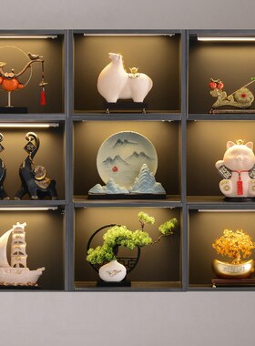 新中式高档摆件葫芦假p山高端大气装饰品工艺客厅博古架办公室书
