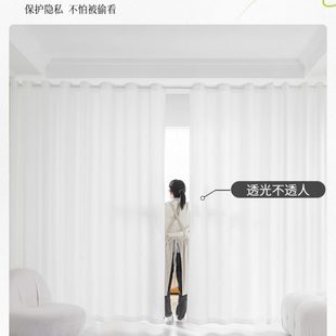 门帘隔断免打孔伸缩杆美容院网红帘子透光不透人纱帘厨房家用遮挡