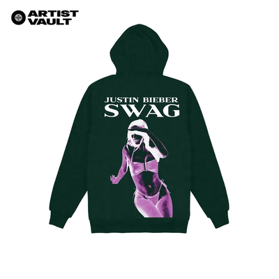 Skylrk Justin bieber官方周边 HB SWAG 拉链连帽卫衣 GREEN 绿色