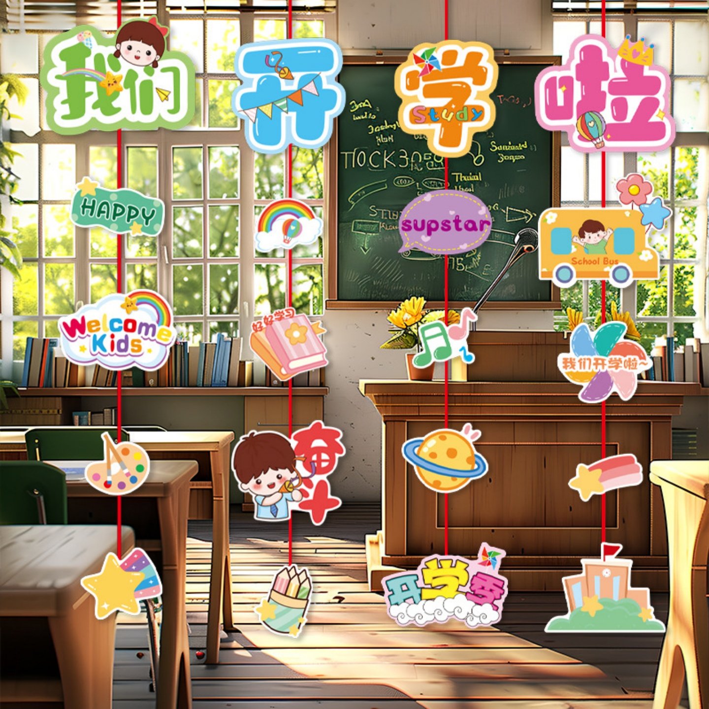 新学期幼儿园教室装饰小挂饰小学班级背景墙走廊氛围感场景布置品,节庆用品/礼品,挂饰/生肖挂饰,淘宝优惠券,粉丝福利购,淘宝优惠卷