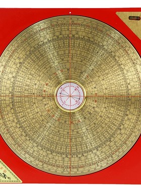 罗盘黄铜初学入门袖珍随身三合综合罗盘摆件罗庚罗经仪