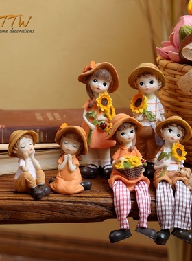 田园乡村太阳帽可爱向日葵花园情侣装饰家居饰品橱窗餐厅摆件礼物