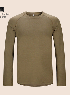 天赋灵感男士花户外运动休闲排汗吸汗速干温控圆领长袖T恤100155