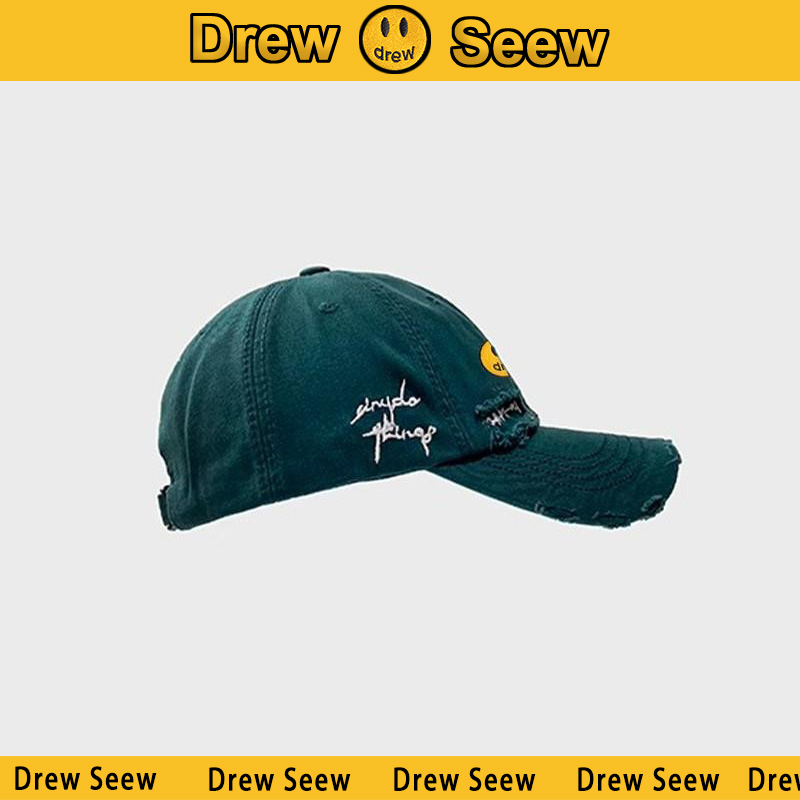 【官方直营】DREW SEEW 笑脸百搭遮阳鸭舌帽男女做旧破洞复古潮流