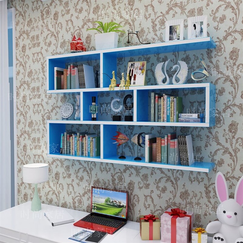 订在墙壁上的置物架 壁挂吊柜壁柜收纳柜美甲架书架墙上书架装饰