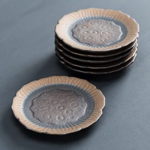 传艺窑创意复古粗陶杯垫禅意陶瓷茶碗垫隔热茶托功夫茶具茶道配件