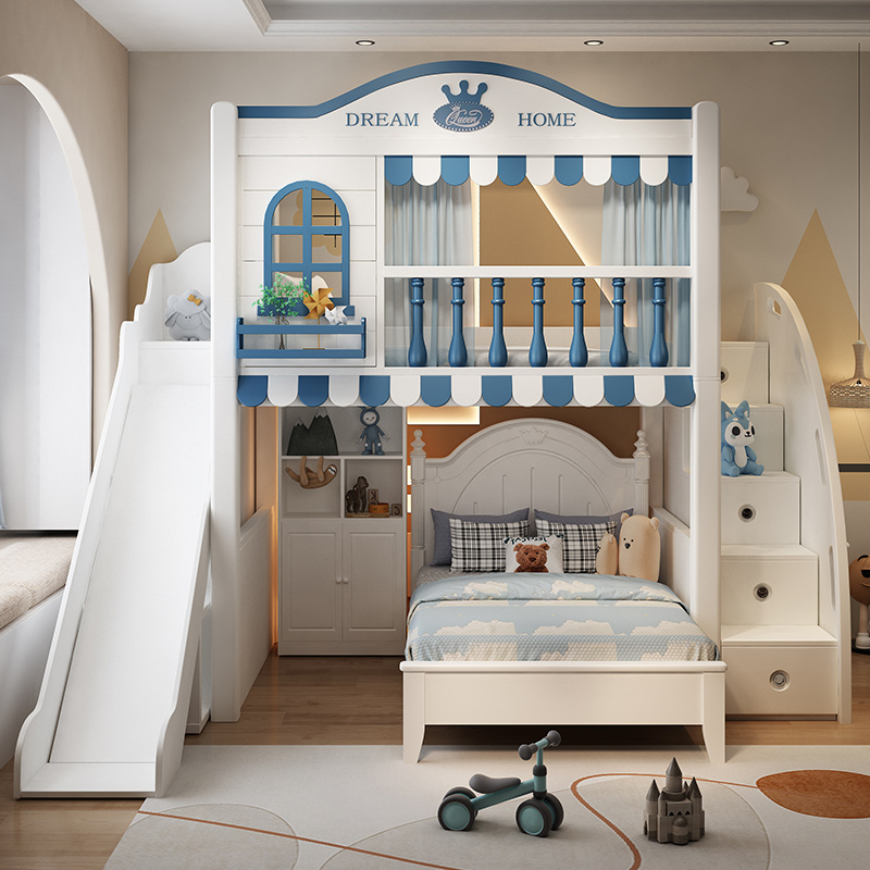 上床下桌下柜下空上下床双层高低子母组合床儿童树屋床书桌床一体