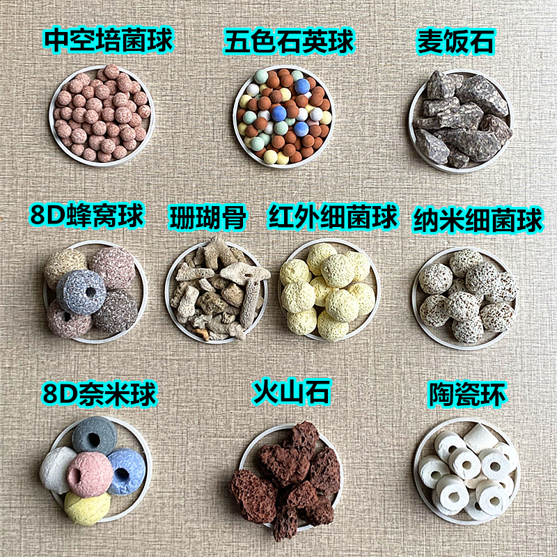 鱼缸过滤材料多合一滤材净水培菌陶瓷环细菌屋奈米球火山石过滤器