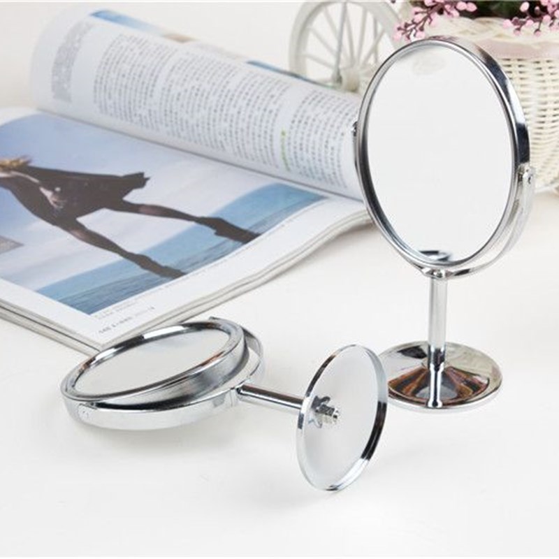 迷你双面桌面小台镜公主美容化妆随身镜子办公室宿舍寝室旋转台镜