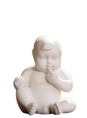 陶瓷人之初男孩小孩子宝宝雕像婚庆早生贵子娃娃手工白瓷家居摆件