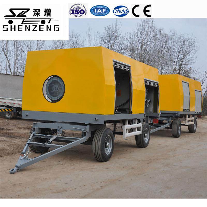 6吨泵组平板拖车移动厢式全挂拖车可转向发电机组平板运输拖车