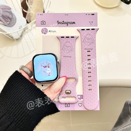 韩系波点Bunny兔适用iwatchs11/10苹果手表表带硅胶Applewatchs9