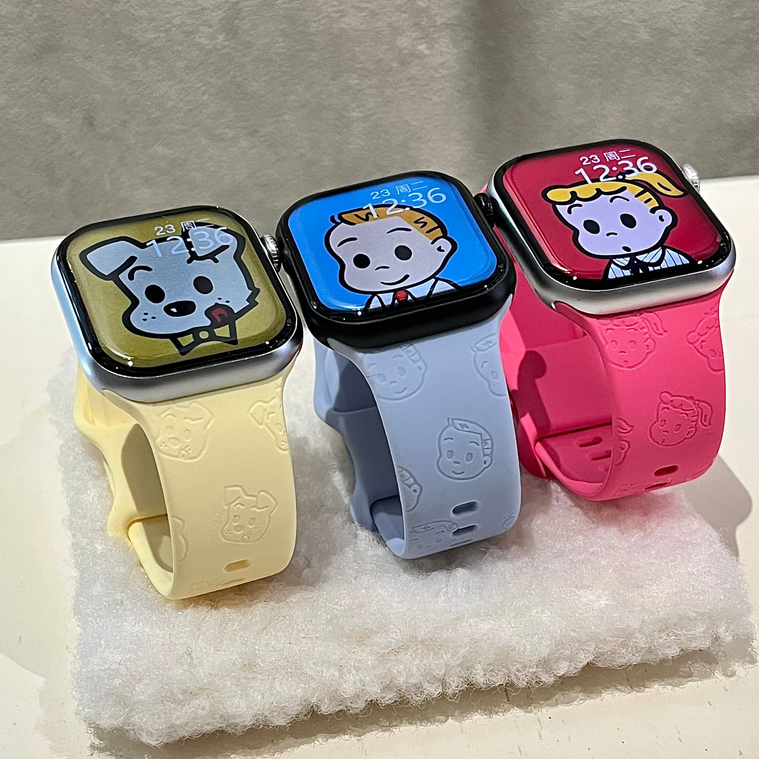 原田治家族适用苹果手表表带iwatchS11/10/9硅胶Apple/2ultra萌SE