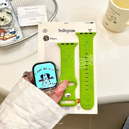 长腿狗狗适用iwatchs11/10苹果手表表带Ultra硅胶Applewatchs9/8