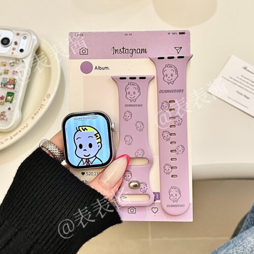 原田治男孩熏衣紫适用iwatchs11/10苹果手表表带硅胶Applewatchs9