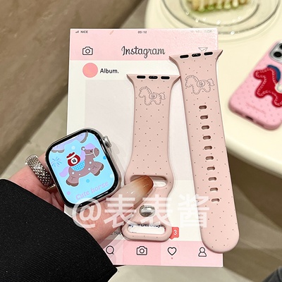 波点小马适用苹果手表表带iwatchs11/10/9硅胶Apples8/s7/s6腕带
