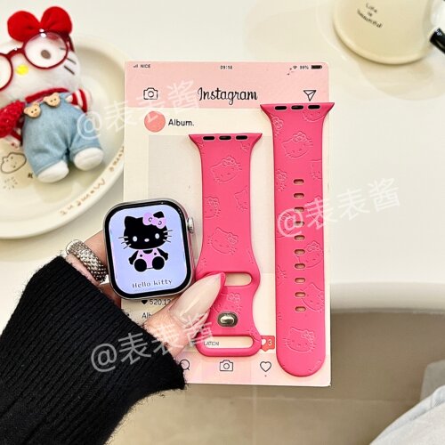 创意满屏猫咪适用iwatchs11/10苹果手表表带SE硅胶ApplewatchS9/8