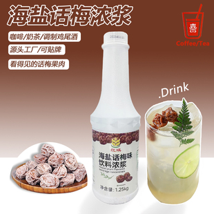 海盐话梅糖浆气泡水奶茶咖啡店柠檬茶商用原料鸡尾酒饮料海盐浓浆