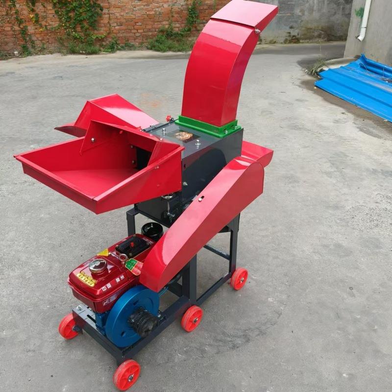 小型秸秆揉搓粉碎机干湿牧草粉碎机8马力柴油带铡草揉搓粉碎机