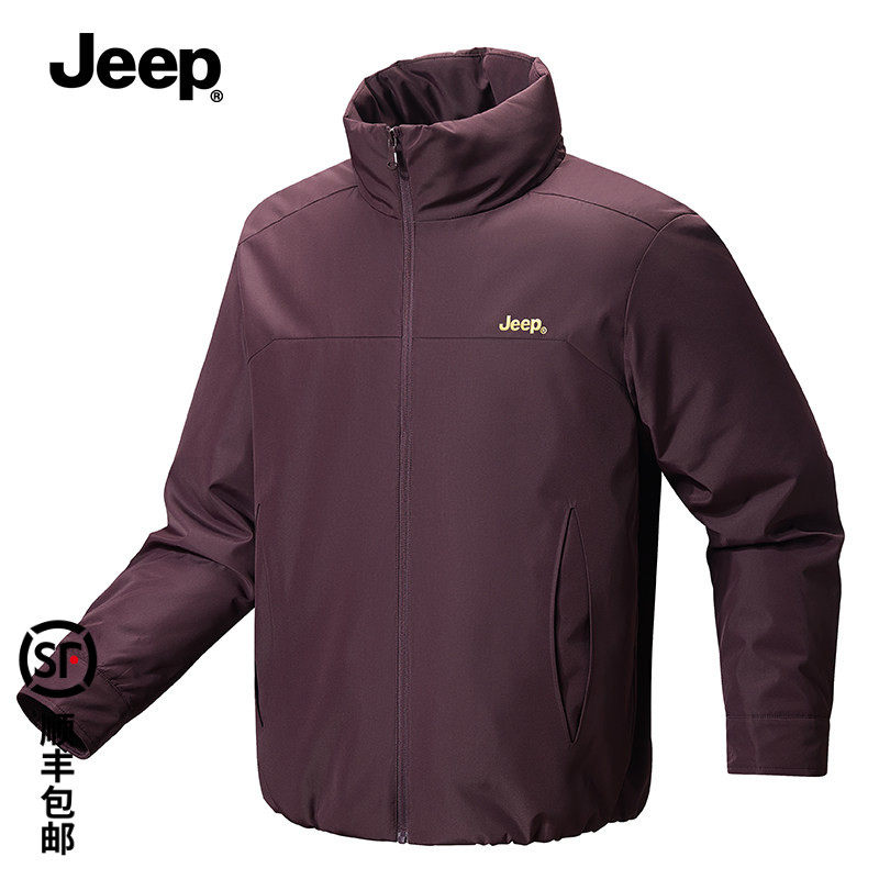 JEEP/吉普棉衣夹克男冬季立领男女通用拉链外套宽松保暖开衫上衣