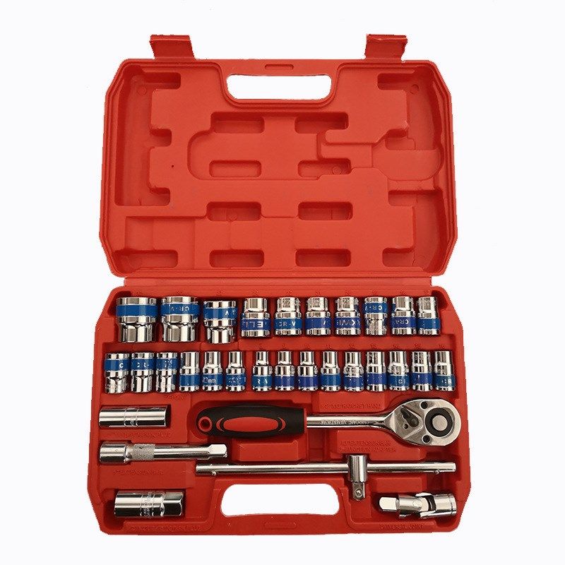 汽修工大具件3h2装37件套套套筒1/2飞棘522轮扳手火花塞工具组合