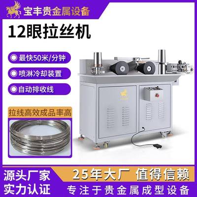 金属线材拉丝机贵金属全自动精密拉线机多模12眼拉线设备