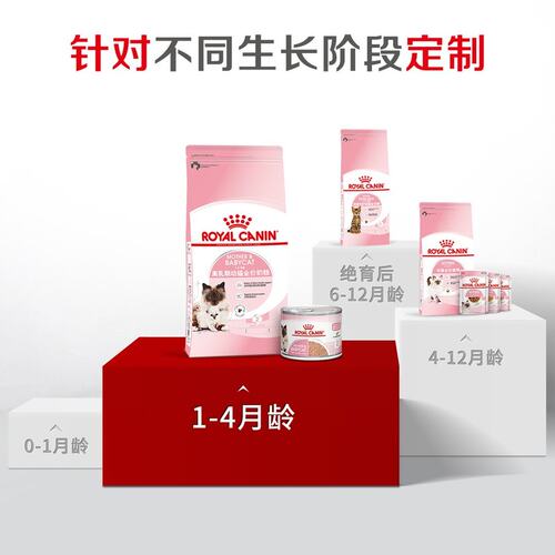 【离乳期/哺乳期孕猫】皇家1-4月龄小幼猫粮全价营养奶糕粮BK34/2