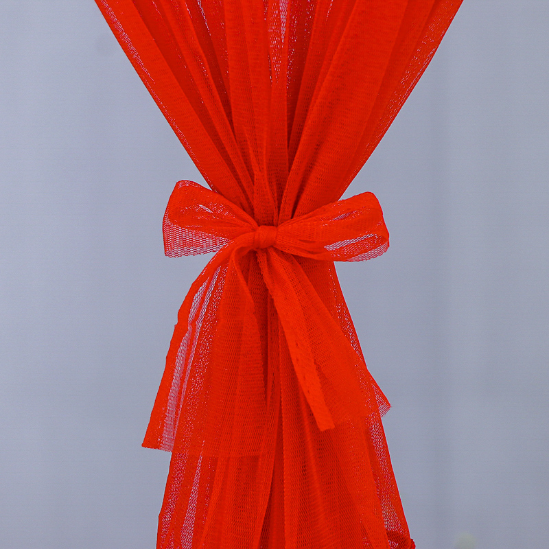 免打孔婚庆用品大红门帘结婚布置婚房门帘卧室喜庆纱蕾丝帘隔断帘