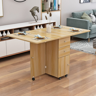 多功能小户型创意 超薄折叠餐桌桌子家用靠墙现代简约轻奢设计师款