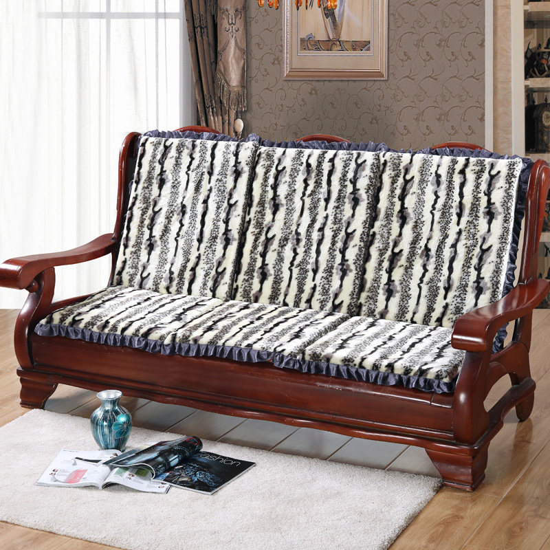 单人坐垫可拆洗实木沙发垫加厚连体带靠背组合长椅垫红木沙发坐垫