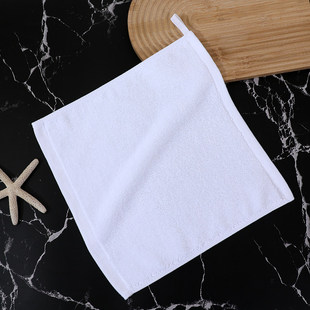 纯棉白色小毛巾幼儿园专用可挂式白色消毒方巾酒店擦手巾定制logo