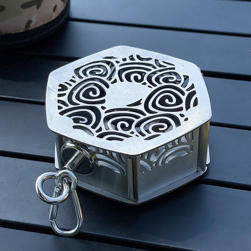 户外磁吸蚊香盒露营便携式430不锈钢防风镂空多功能蚊香盘送收纳