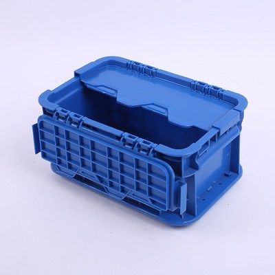 EU23148翻盖箱 带盖汽配箱300*200*148翻盖塑料盒翻盖物流周转箱