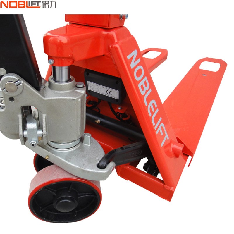 诺力电子秤叉车2T称重磅液压手动搬运车打印累计油压拖地牛ESR20