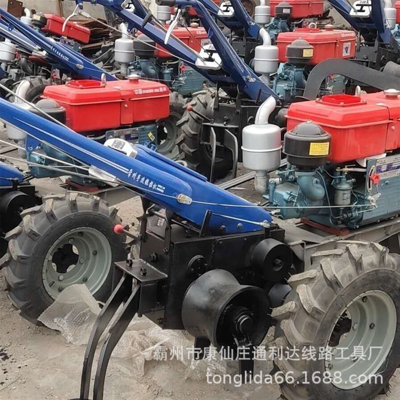 出售双卷筒手扶拖拉机 两轮式便携式手扶机动绞磨 手扶式机动绞磨