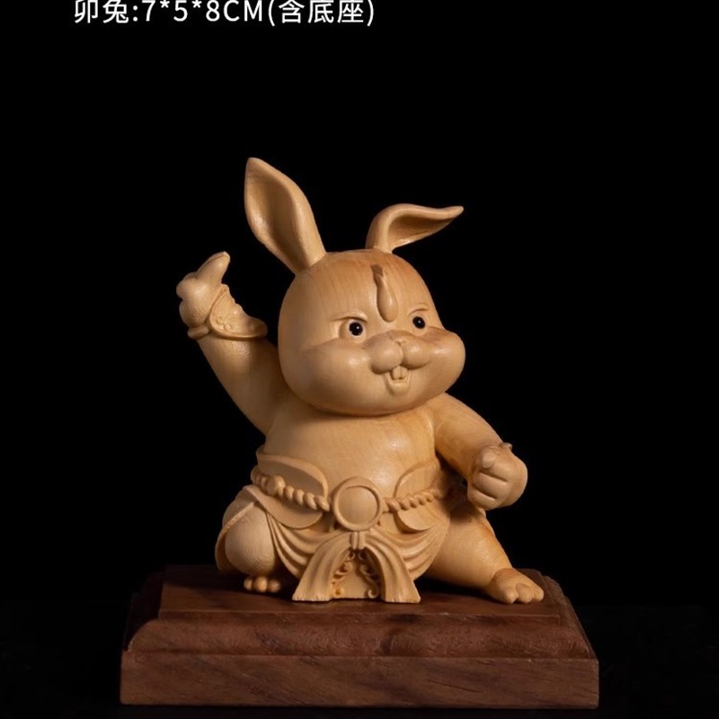 黄杨木雕十二生肖居家摆件实木动物工艺鼠牛虎兔龙蛇马羊猴鸡狗猪