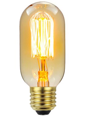 跨境四个一盒T45上下丝螺旋金色茶色220V110V40W仿古灯复古灯泡