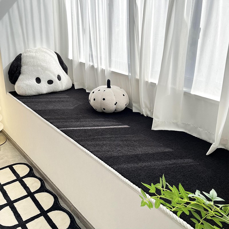 网红毛绒飘窗垫窗台垫简约四季通用韩式防滑阳台垫新款