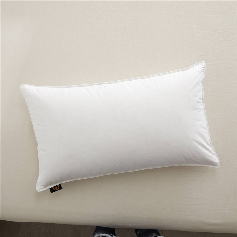 纯色鸭绒羽绒枕 家用羽绒枕芯 双人羽绒枕头