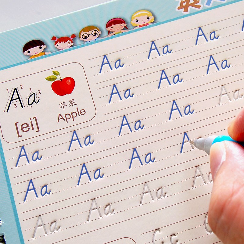 26个英文字g母凹槽练字帖幼儿园幼小衔接英语单词一年级专用描红