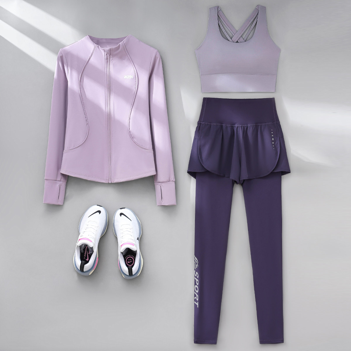 瑜伽服女春季长袖运动服套装2025新款保暖显瘦户外跑步健身训练服