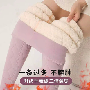 猫人特厚保暖打底裤女秋冬带护膝羊毛内穿加绒加厚东北秋裤棉绒裤