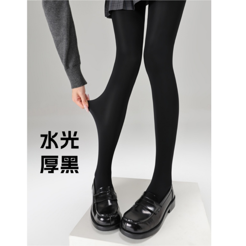 抵达一楼厚黑美学日系jk黑丝光腿神器加绒秋冬黑透肤打底连裤袜女