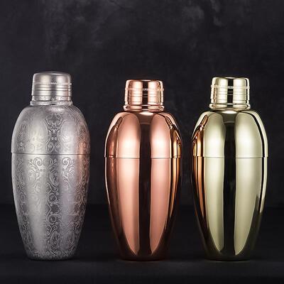 酒吧灵魂 日式三段式摇酒壶不锈钢500ml调酒器雪克壶Shaker酒具壶