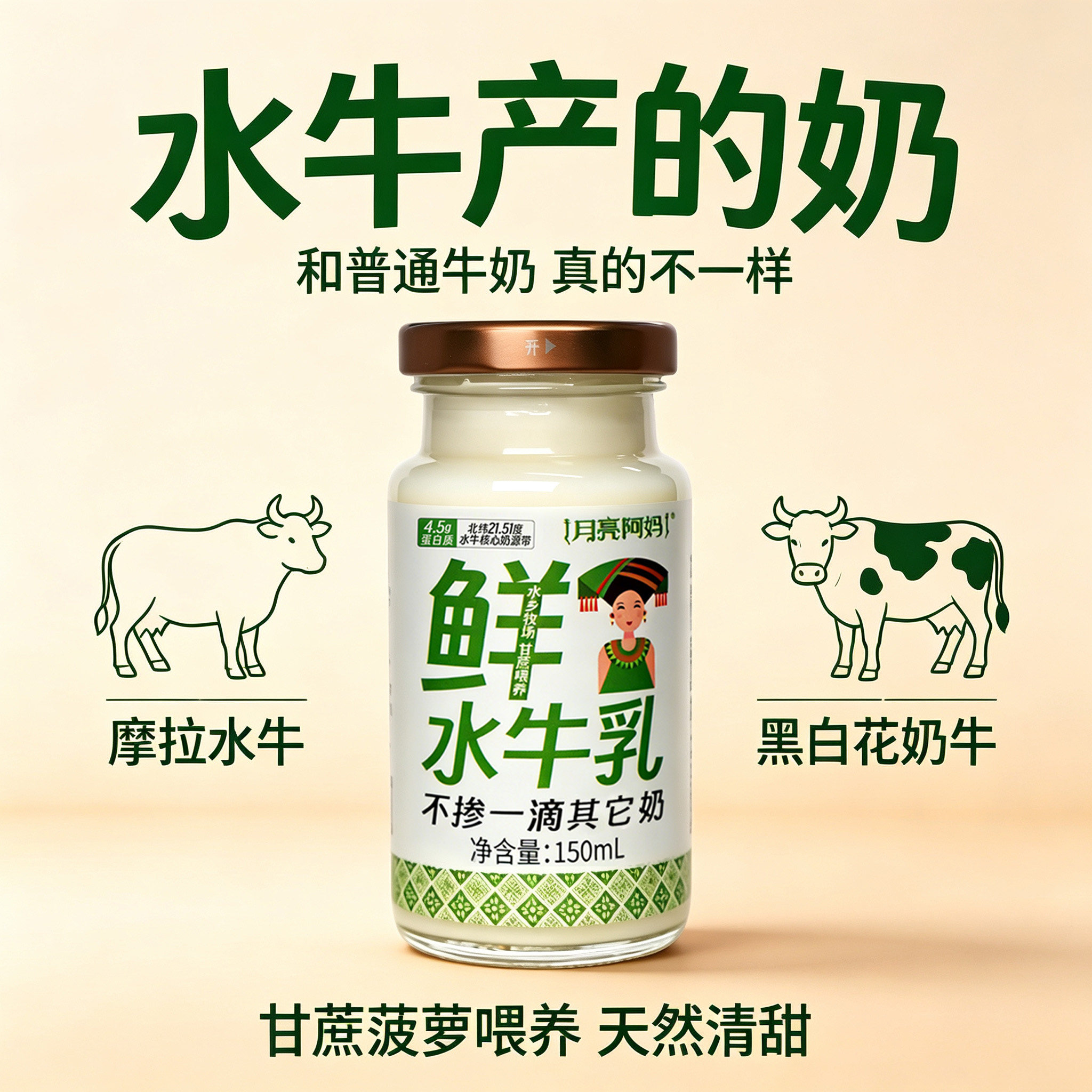 月亮阿妈新品广西纯水牛奶0添加纯鲜水牛奶家庭囤货送礼装