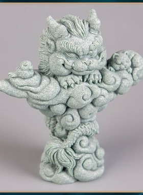 器物志桌面饰品青砂石玄关摆件鱼缸装饰造景摆设云淡风轻茶宠可养