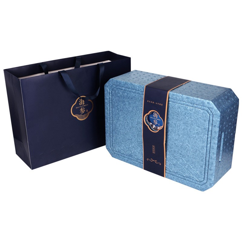 即食海参包装盒冷藏保温盒蓝色EPP泡沫箱3斤5斤高档海参礼品空盒