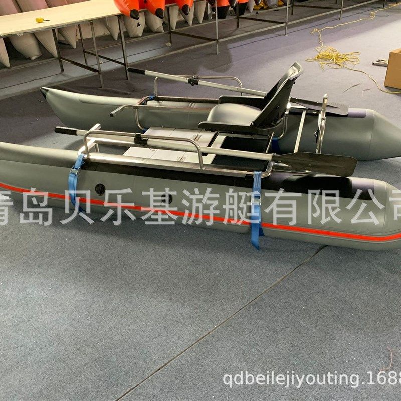 框架双体船 充气浮筒双体船 带座椅可旋转可拆卸便携式双体钓鱼船