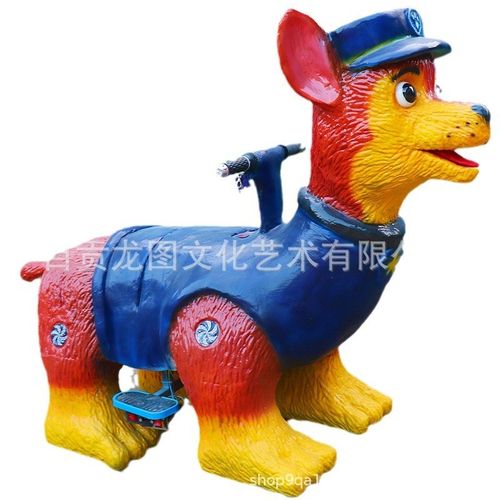 商场收费恐龙车跑跑滑行电动车大型软体硅胶儿童骑行游乐车摇摇车
